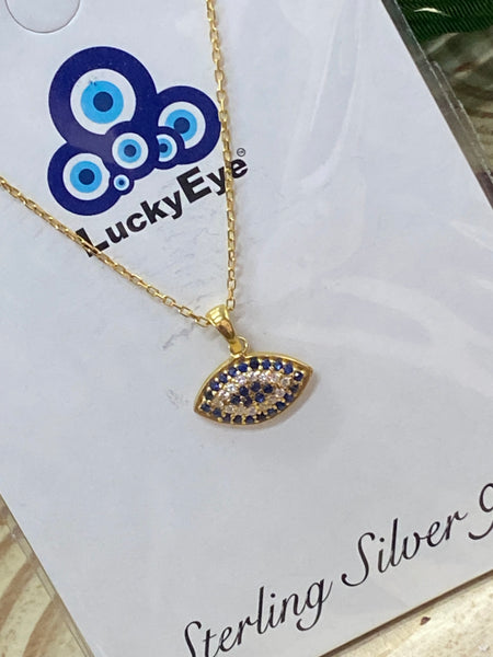 925 Evil Eye Sterling Silver  Necklace #9959