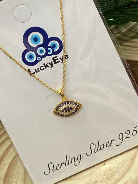 925 Evil Eye Sterling Silver  Necklace #9959