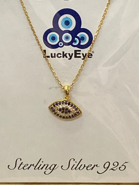 925 Evil Eye Sterling Silver  Necklace #9959