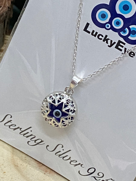 925 Evil Eye Sterling Silver Necklace #9512