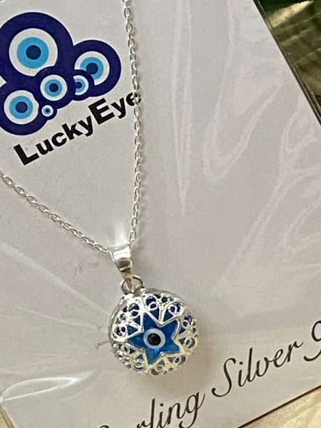 925 Evil Eye Sterling Silver Necklace #9512
