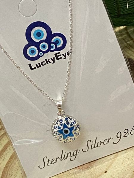 925 Evil Eye Sterling Silver Necklace #9512