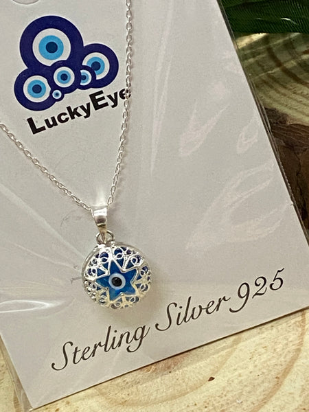 925 Evil Eye Sterling Silver Necklace #9512