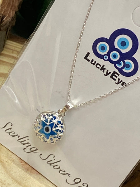 925 Evil Eye Sterling Silver Necklace #9512