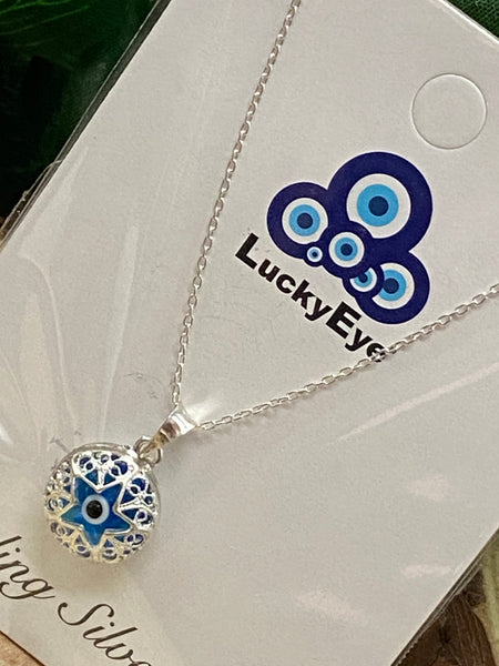 925 Evil Eye Sterling Silver Necklace #9512