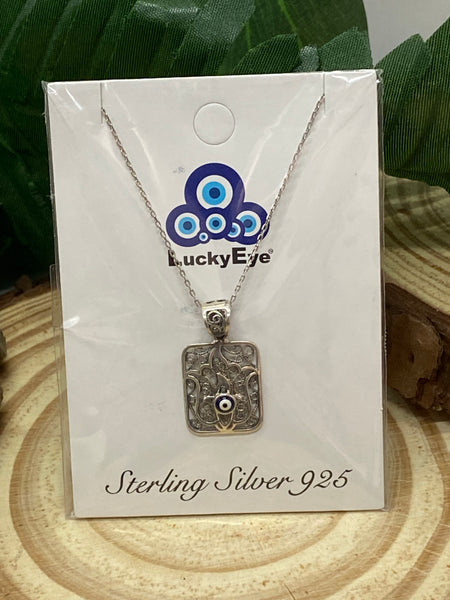 925 Sterling Silver Autantic Evil Eye Necklace #9508