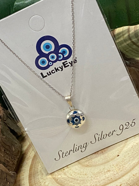 925 Evil Eye Sterling Silver Necklace #9506