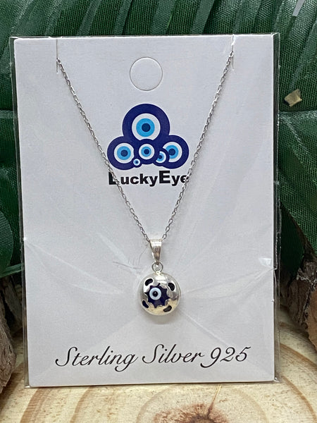 925 Evil Eye Sterling Silver Necklace #9506