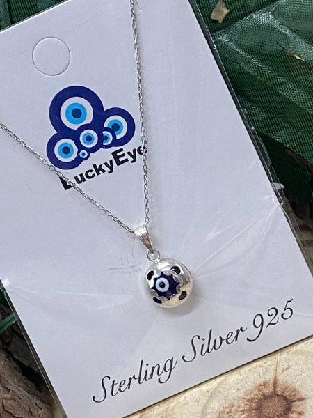 925 Evil Eye Sterling Silver Necklace #9506