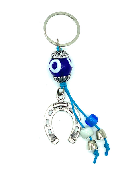 Horse Sho Keychain Dangle Beads Lucky Eye #1202