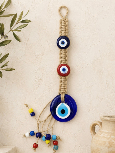 Evil Eye glass macrame home accessory #5150