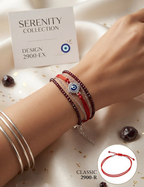 Evil Eye Bracelet Silver Round Charm #2900