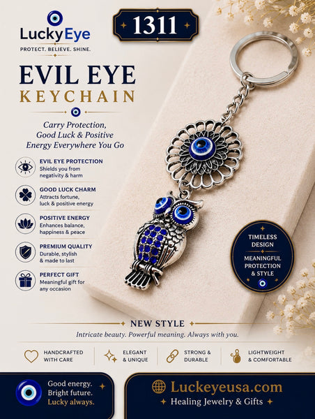 Evil Eye Owl Keychain  #1311