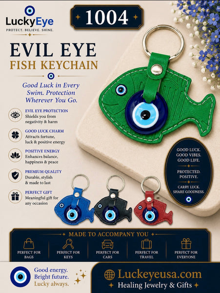 Evil Eye Leather Key chain #1004