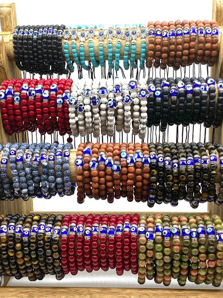 LuckyEye Natural Stone Bracelets DISPLAY #1202300