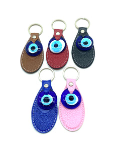 Evil Eye Leather Key chain # 1006