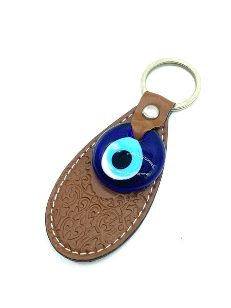 Evil Eye Leather Key chain # 1006