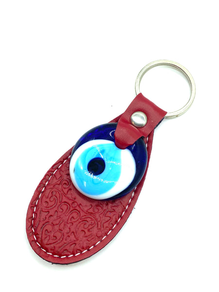 Evil Eye Leather Key chain # 1006