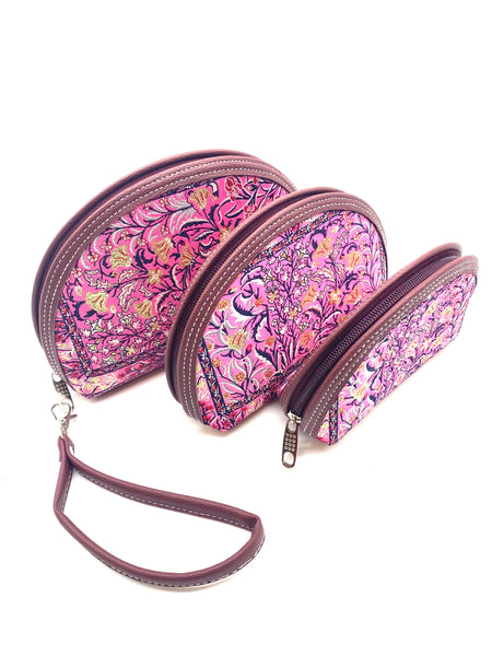 Turkish Kilim Zip-around 3 Piece Cosmetic Bag  LW-1700