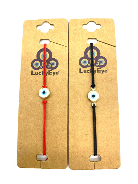 Classic LuckyEye Two Color Rope White Eye Bracelet #2534-W