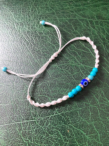 Evil Eye small bead makrome Bracelet #2605