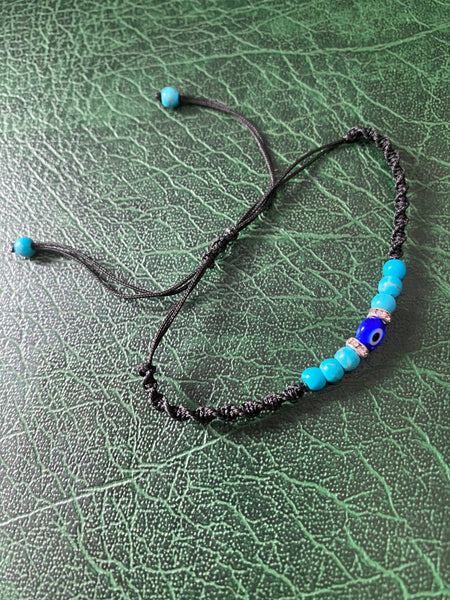 Evil Eye small bead makrome Bracelet #2605
