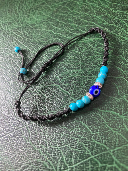 Evil Eye small bead makrome Bracelet #2605