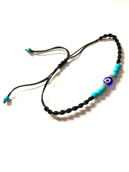 Evil Eye small bead makrome Bracelet #2605