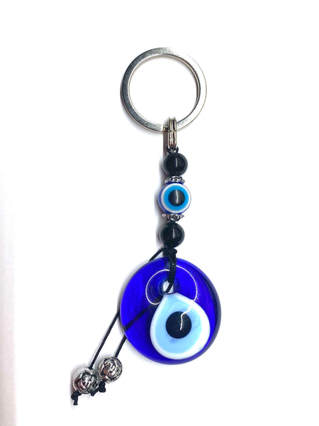 Evil Eye Black Onyx Bead KeyChain #1016