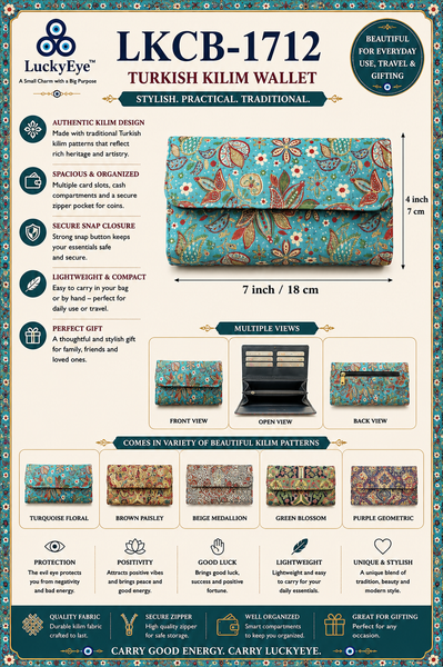 Turkish Kilim  Continental Wallet  LKCB-1712