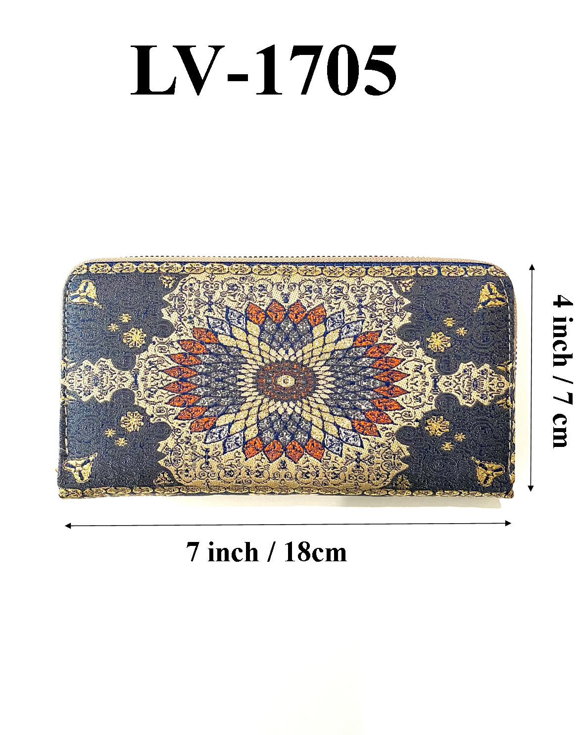 Turkish Kilim Zip-around Continental Wallet  LW-1705