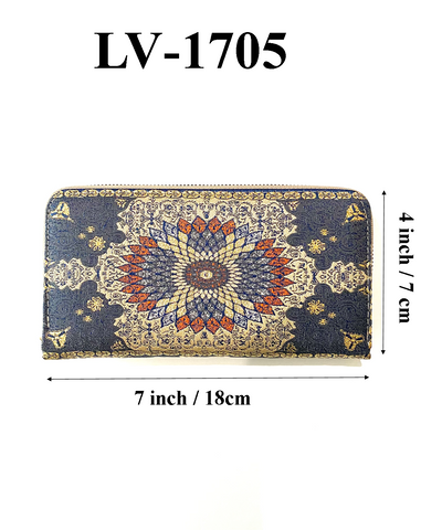 Turkish Kilim Zip-around Continental Wallet  LW-1705