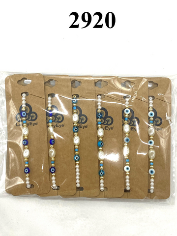 Lucky Eye Small Shell Beaded  Bracelet #2920