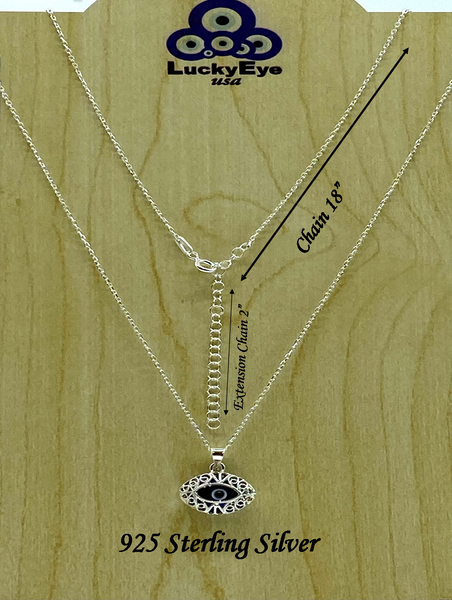 925 Evil Eye Sterling Silver Necklace #9503