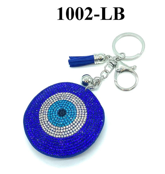 Blue Evil Eye Puffy Key Chain Purse Charm Handbag Accessory#1002-LB