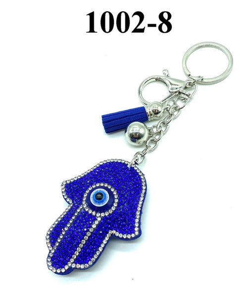 Blue Evil Eye Puffy Key Chain Purse Charm Handbag Accessory#1002-8
