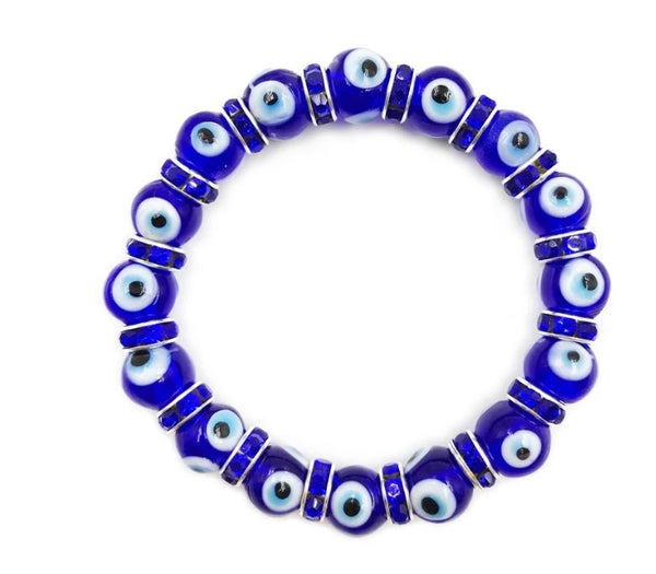 Blue evil eye  10 mm Glass Brad #2723