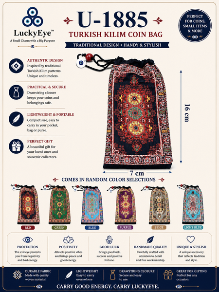 Turkiss Kilim Coin  Bag  U-1885