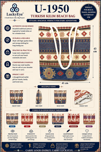 Turkish Kilim Beach Bag  U-1950