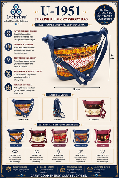 Turkish Kilim CrossBody Bag  U-1951