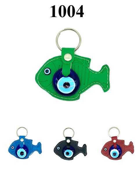 Evil Eye Leather Key chain #1004