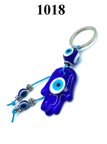 Evil Eye  Glass Hamsa Keychain  #1018