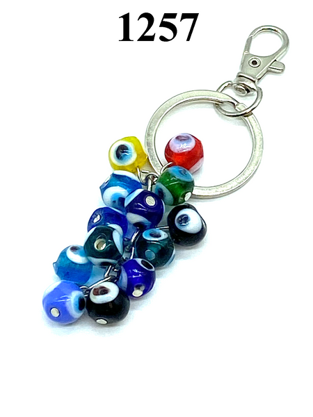 Protection Evil Eye Glass Eye Bead Keychain  #1257