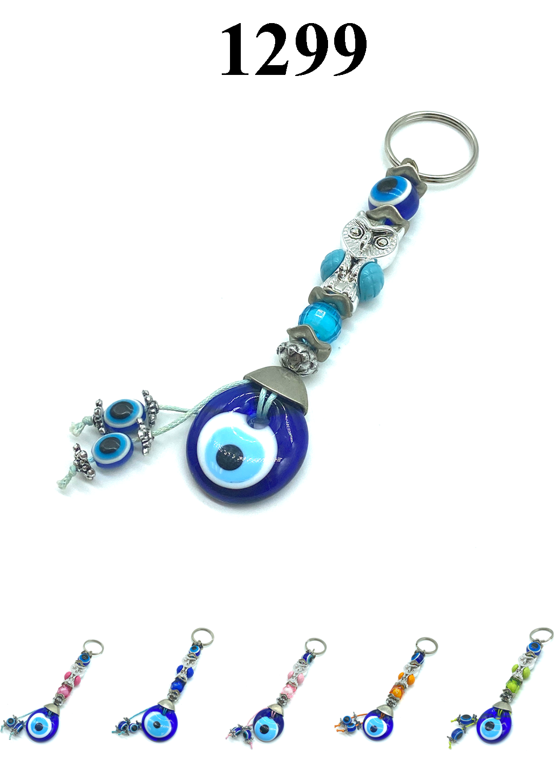 Lucky Evil Eye Owl Keychain  #1299