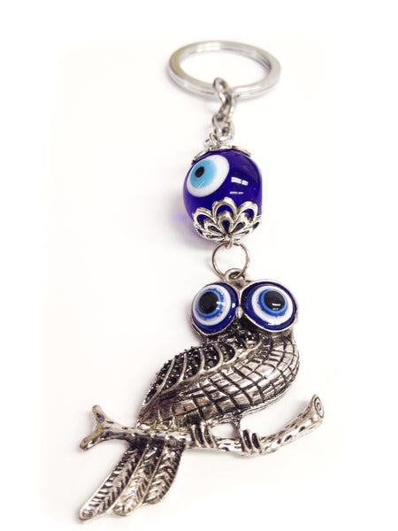 Evil Eye Key Chain - Owl on Branch #1310