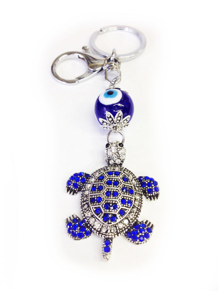 Evil Eye glass with Turtle Key Chain   #1322