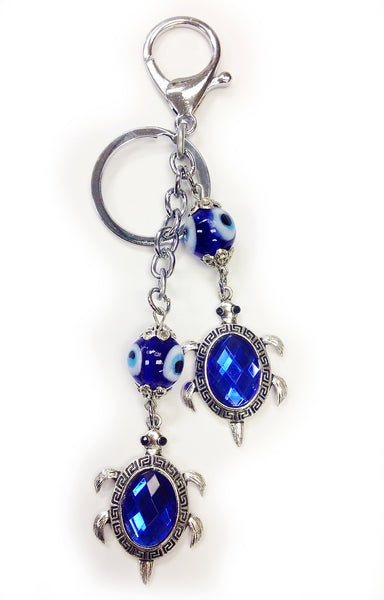 Evil Eye glass with Turtle Key Chain #1326