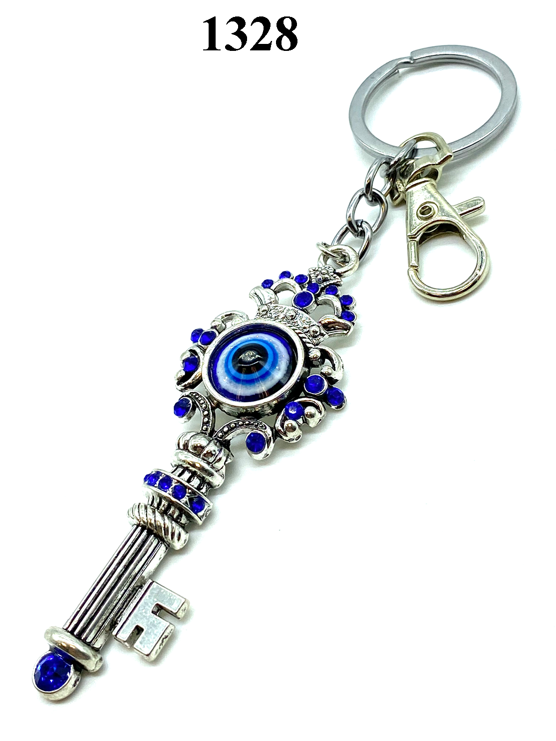 Lucky Evil Eye Key Shaped Keychain #1328