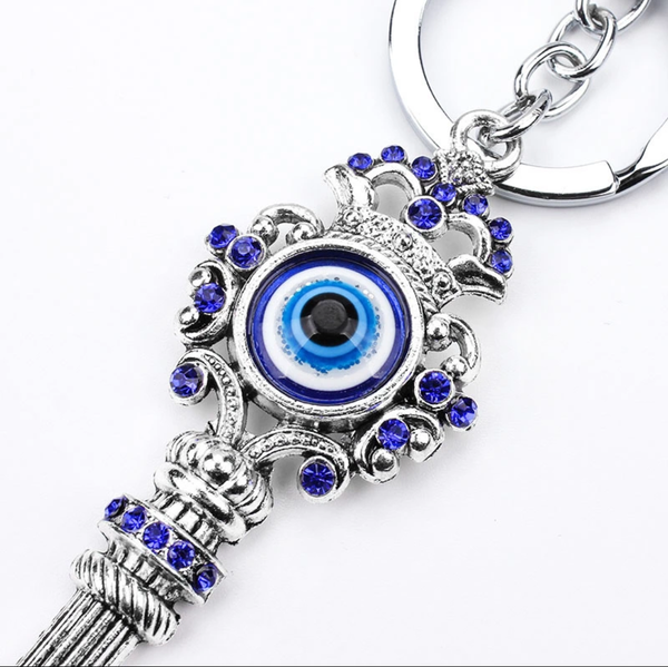 Lucky Evil Eye Key Shaped Keychain #1328