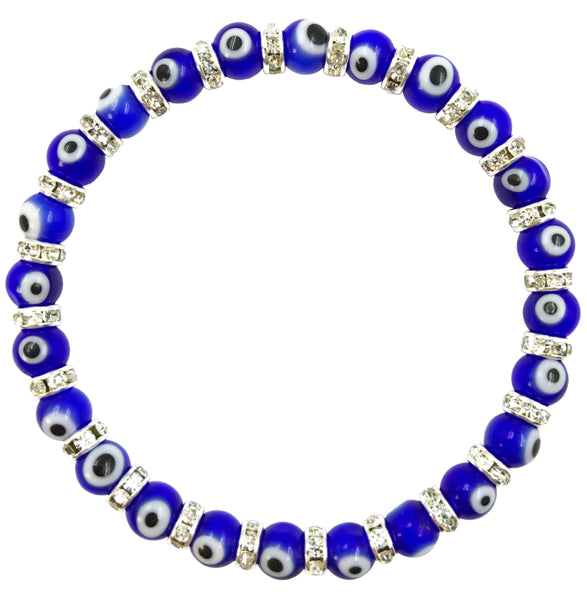 6mm Bead Classic Evil Eye  Bracelet  #2281-2285